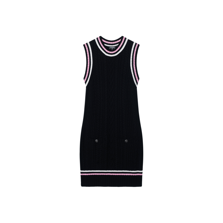 CHANEL SS23 Sleeveless Dress Women's Black