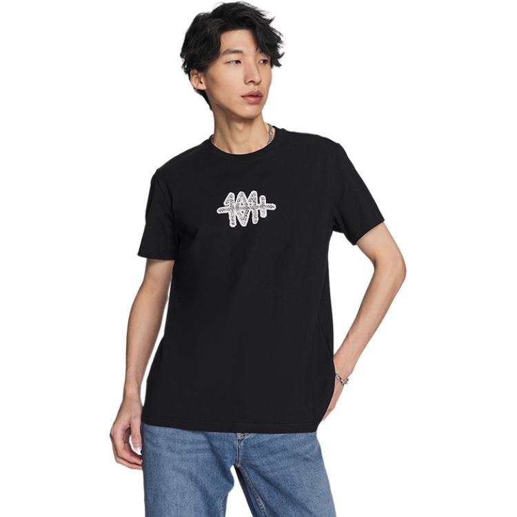 Lee T Shirts Men's Black Crew Neck Moderate Straight Fit