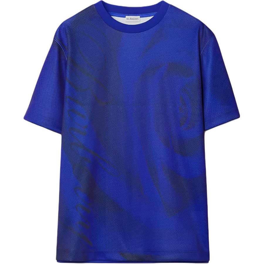 Burberry T Shirts Women's Blue Crew Neck Moderate