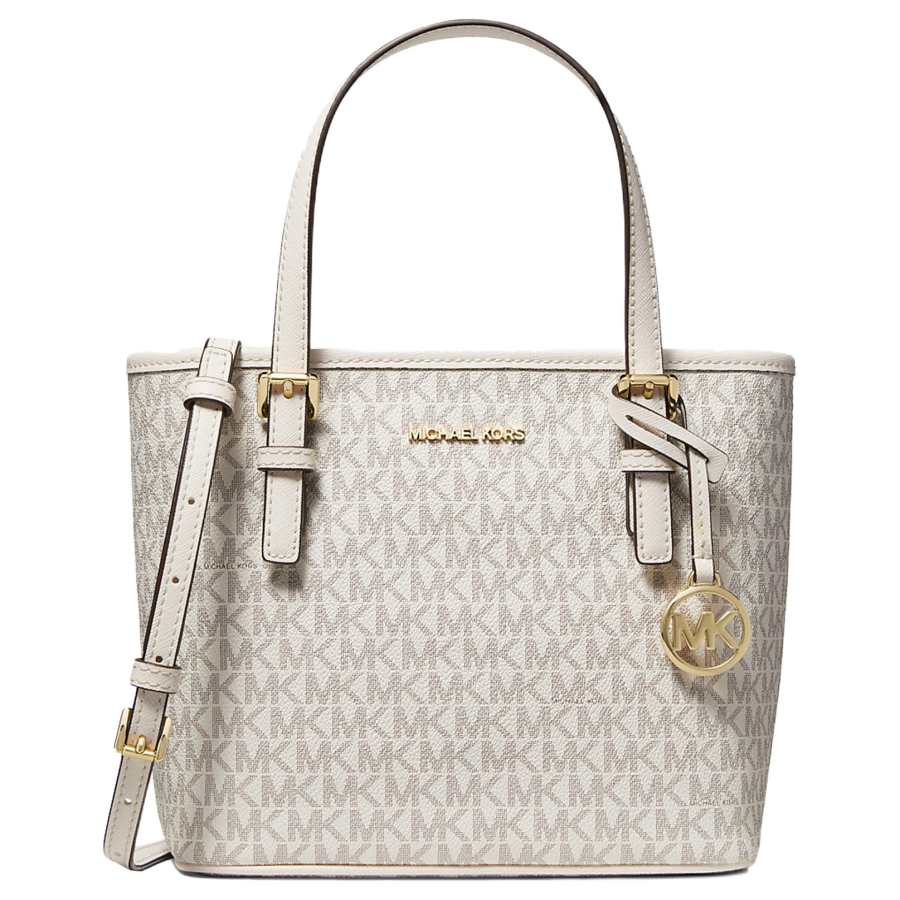 MICHAEL KORS Jet Set Travel Leather Handbag Mini Women's Cream White