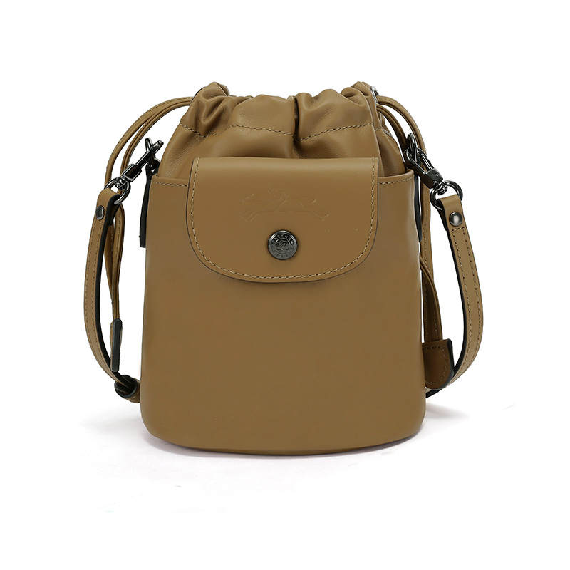 LONGCHAMP Le Pliage Xtra Cow Leather Bucket Bag, Shoulder Bag, Crossbody Bag Women's Tobacco