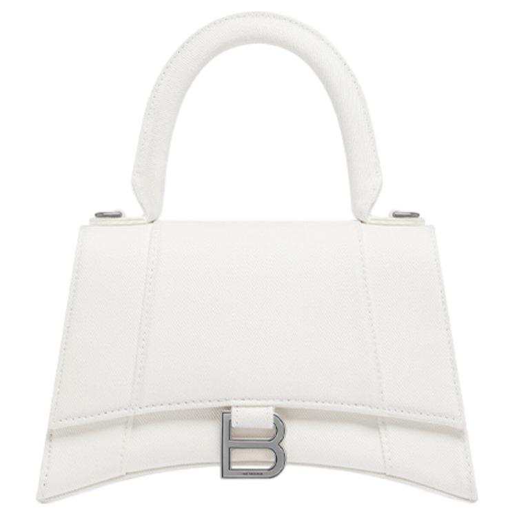 Balenciaga Hourglass Fabric Shoulder Bag, Crossbody Bag, Handbag Small Women's White