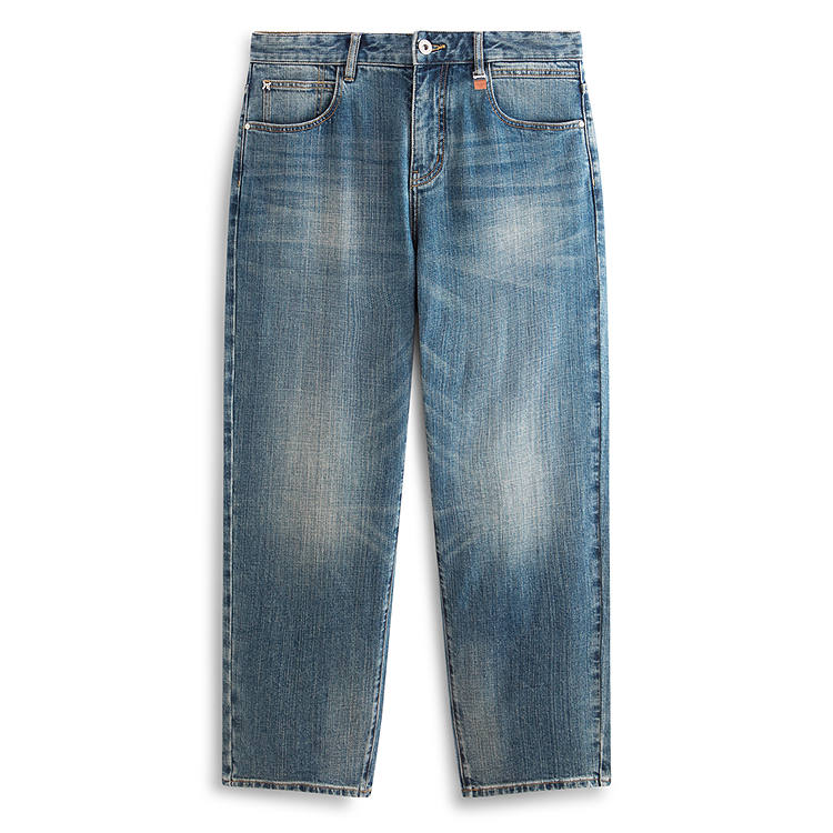 PEACEBIRD MEN American Vintage Trendy Blue Straight Fit Jeans Men's