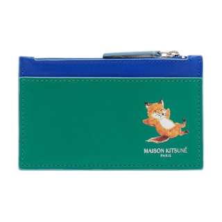 Maison Kitsune Calfskin Card Holder Unisex Grass Green