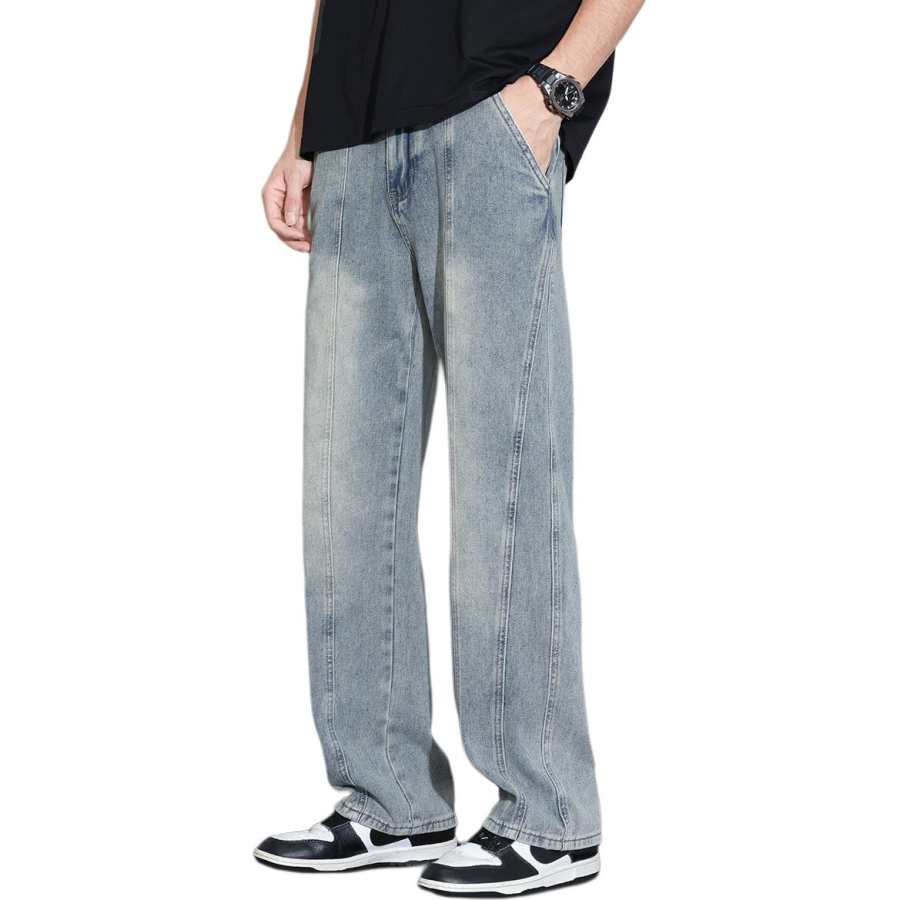 Tonlion Jeans Unisex Blue Moderate Straight Fit Pants