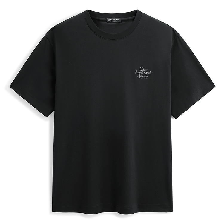 PEACEBIRD MEN Heavyweight Embroidered Short Sleeved T Shirts Men's
