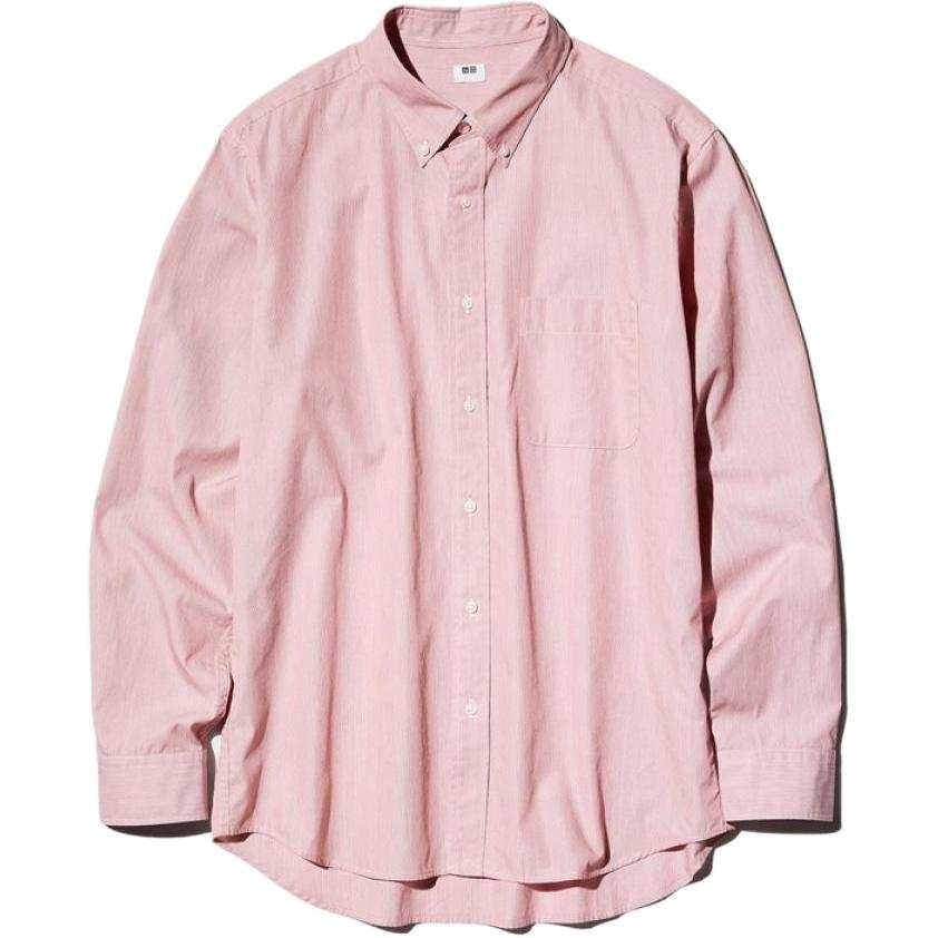 UNIQLO Shirts Unisex Rose Red Lapel Moderate