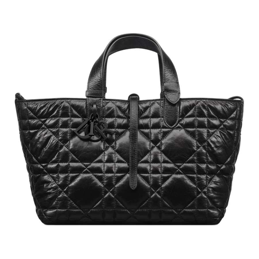 DIOR Toujours Calfskin Tote Bag, Shoulder Bag, Handbag Medium Women's Black