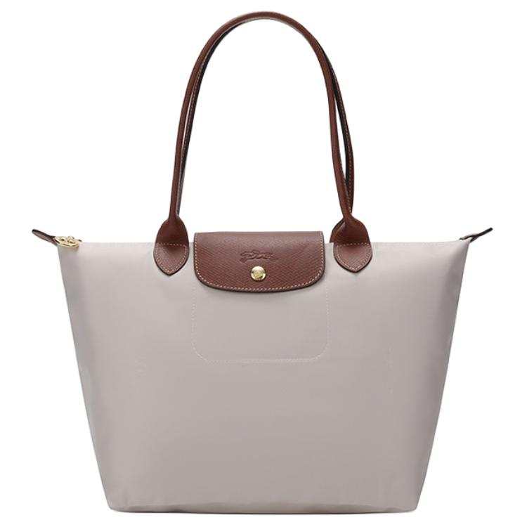 LONGCHAMP Le Pliage Nylon With Leather Shoulder Bag Medium Women's Paper Color