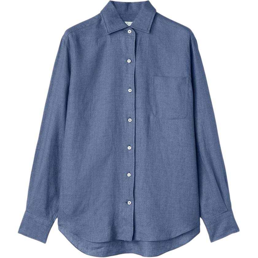 Loro Piana Shirts Women's Clearwater Blue Lapel Moderate Other