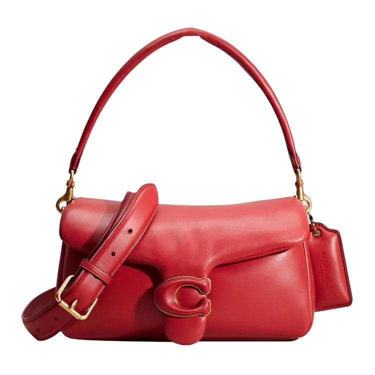 COACH Tabby Nappa Leather Shoulder Bag Large Women's Red