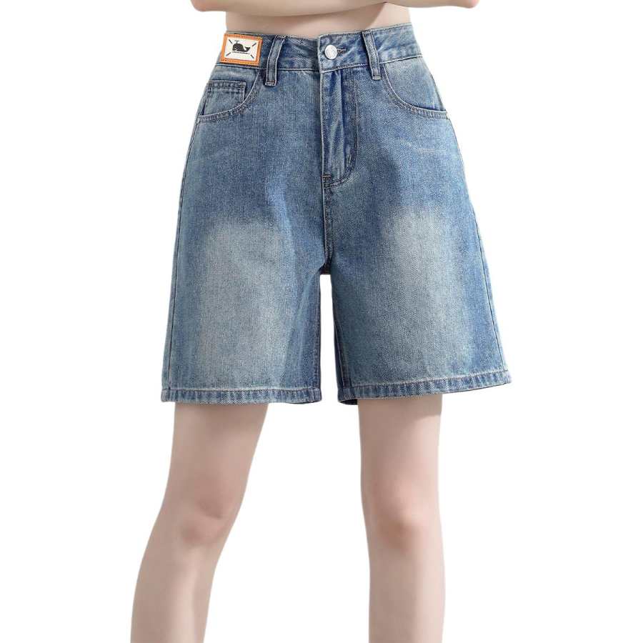 BALENO Denim Shorts Women's Blue Thin A Line