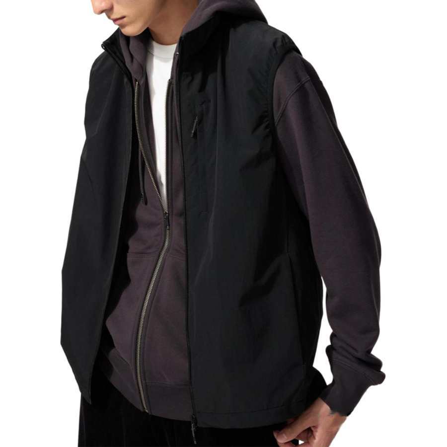 UNIQLO Vests Men's Black Stand Collar Moderate Other