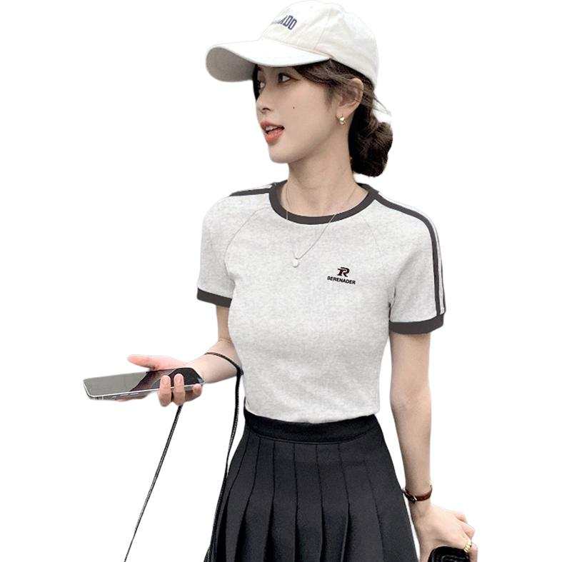 Tonlion T Shirts Women's Crew Neck Moderate