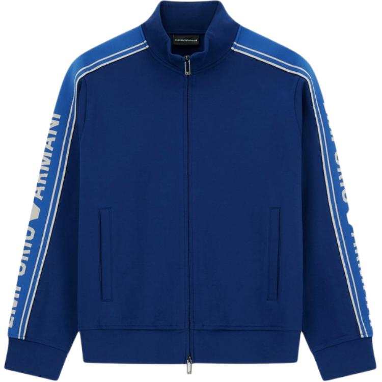 Emporio Armani Asv double-jersey full-zip sweatshirt with logo stripe