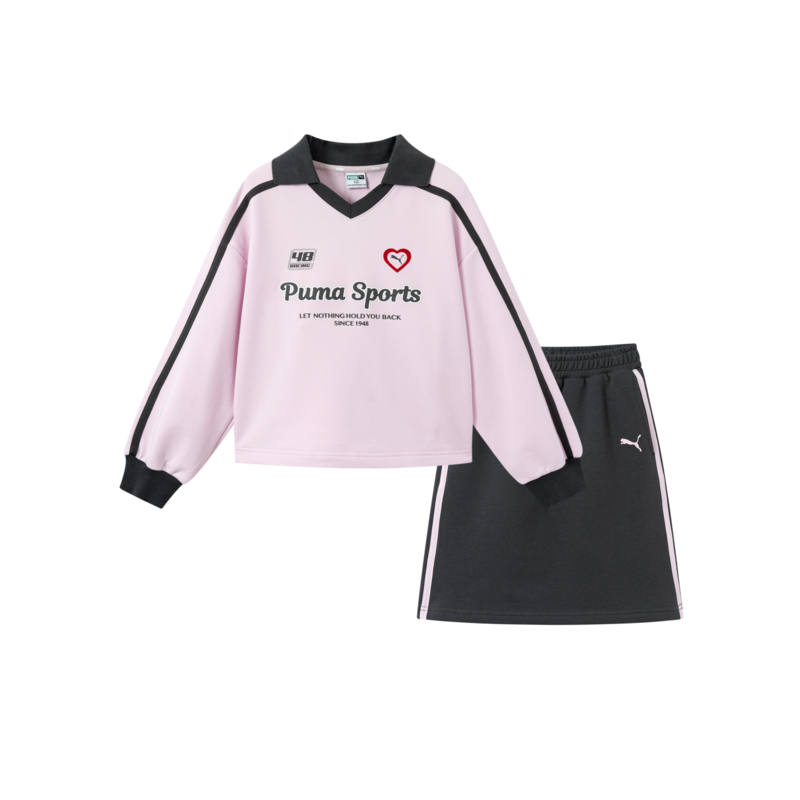PUMA Kids Two Piece Skirt Sets Crew Neck Moderate Short