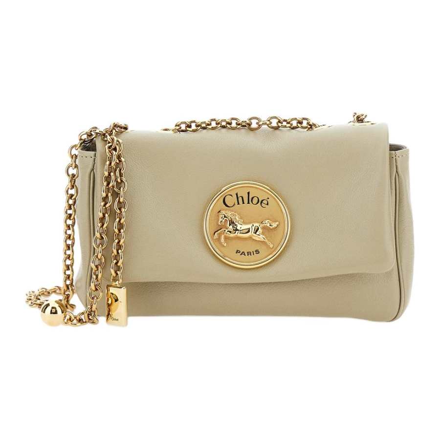 Chloé Chloe Buffalo Leather Shoulder Bag Small Women's Beige