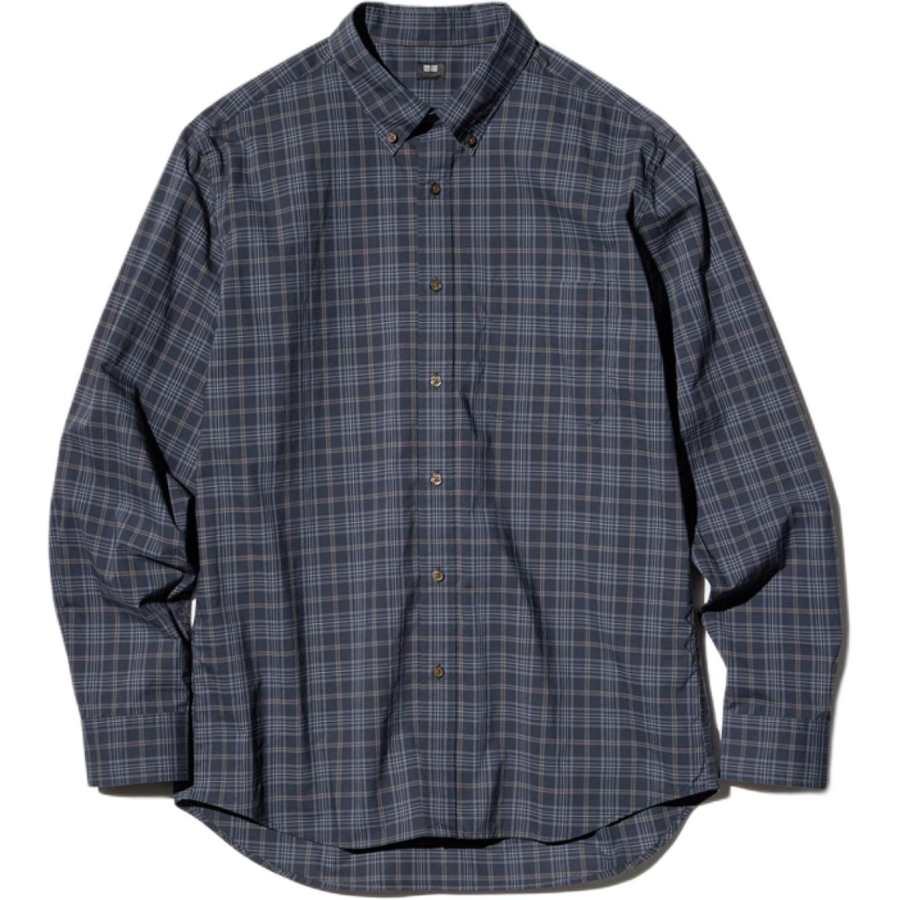 UNIQLO Shirts Unisex Dark Gray Lapel Moderate