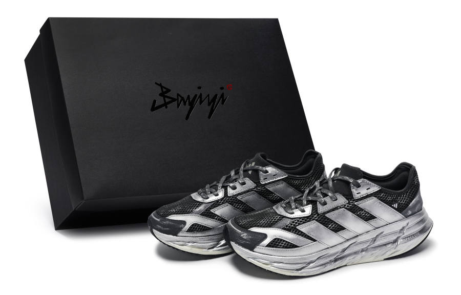 Adidas Adidas ADISTAR 3 Abrasion Resistant Abrasion Resistant Low top Running Shoes Unisex Black Silver Gray