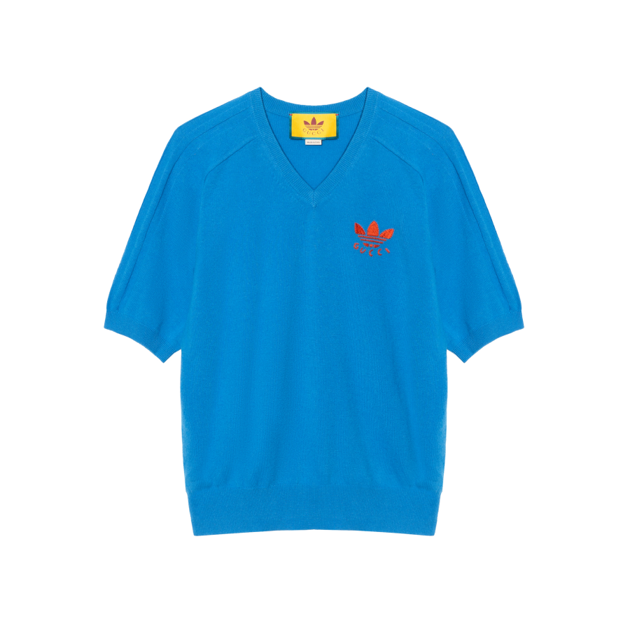 GUCCI x Adidas Originals SS23 Crop Top Women's Blue