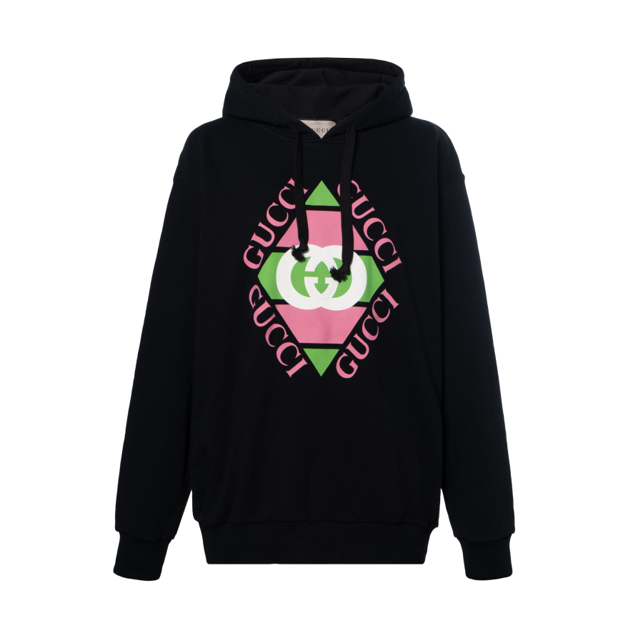 GUCCI 【Previous Season】logo-print drawstring hoodie