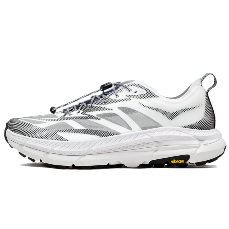 HOKA ONE ONE Mafate Speed 4 Breathable Slip Resistant Cushioning Low top Outdoor Shoes Unisex White Black