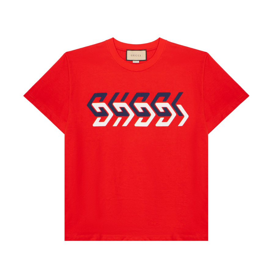GUCCI T Shirts Men's Red Crew Neck Moderate