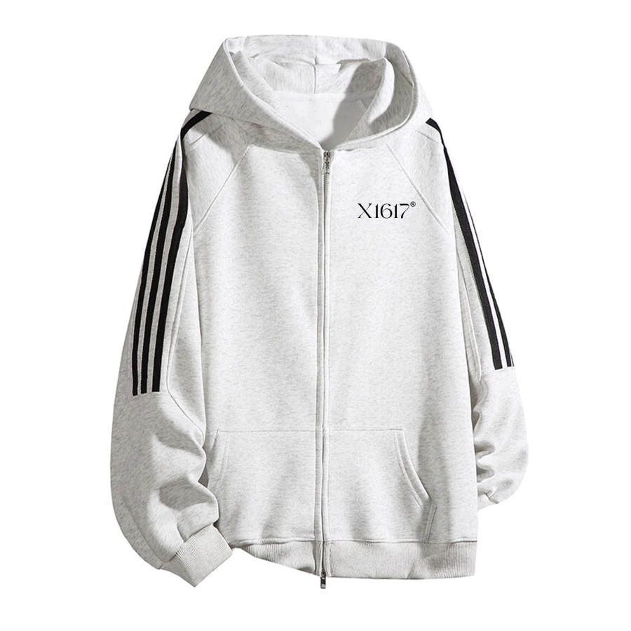X1617 Sweatshirts Unisex Hooded Moderate Cardigan