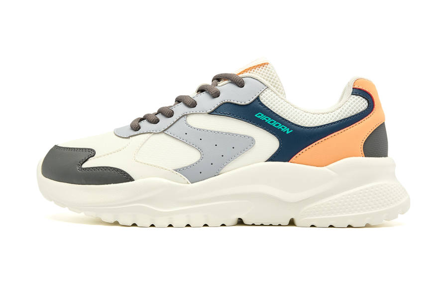 QIAODAN Millennial Generation Slip Resistant Abrasion Resistant Low top Casual Shoes Men's White Gray