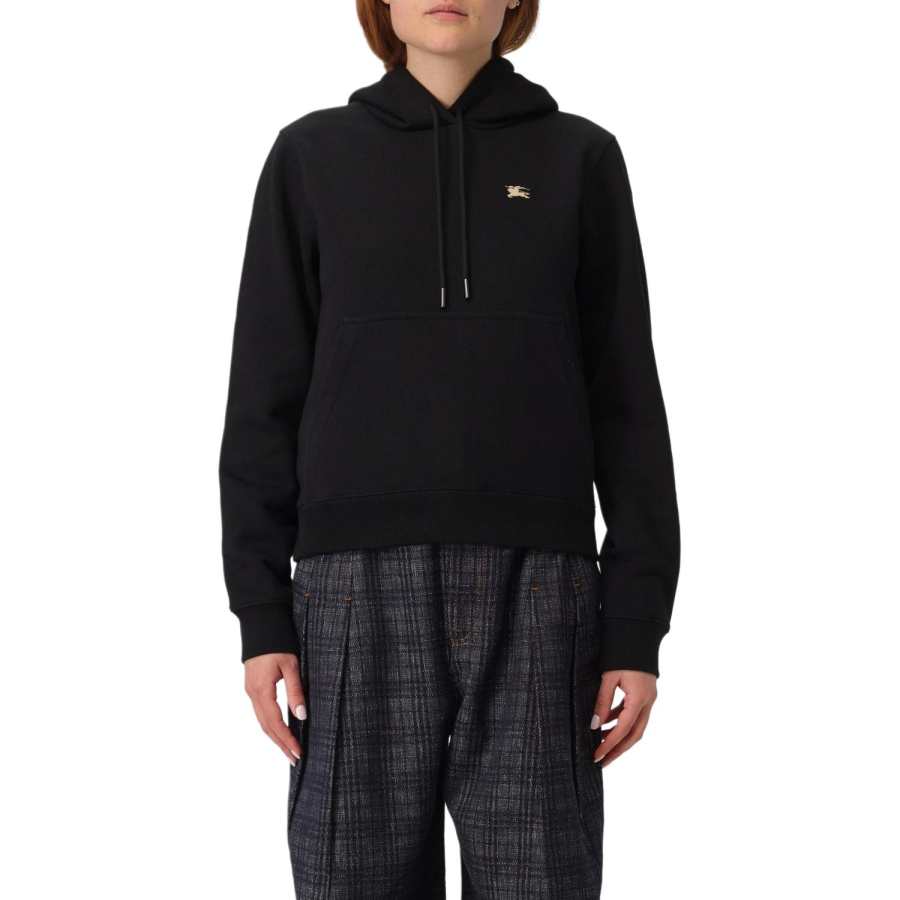 Burberry Logo Embroidered Drawstring Hoodie