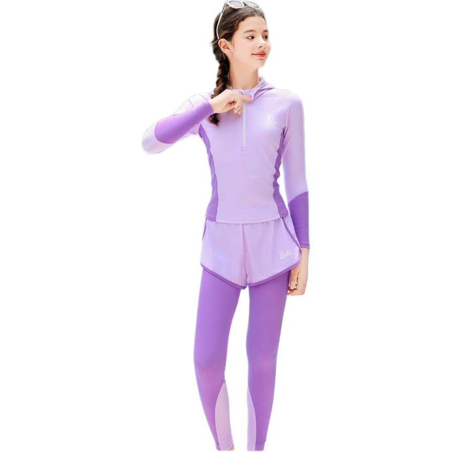 Barbie Two Piece Swimsuits Women's Purple Casual Surf Swimsuit