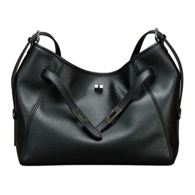 SHIZIYOUA Cow Leather Shoulder Bag Men's Black