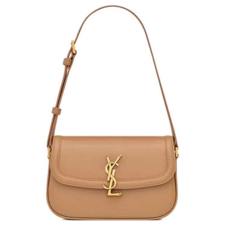 SAINT LAURENT SOLFERINO Calfskin Handbag Mini Women's Light Hazelnut