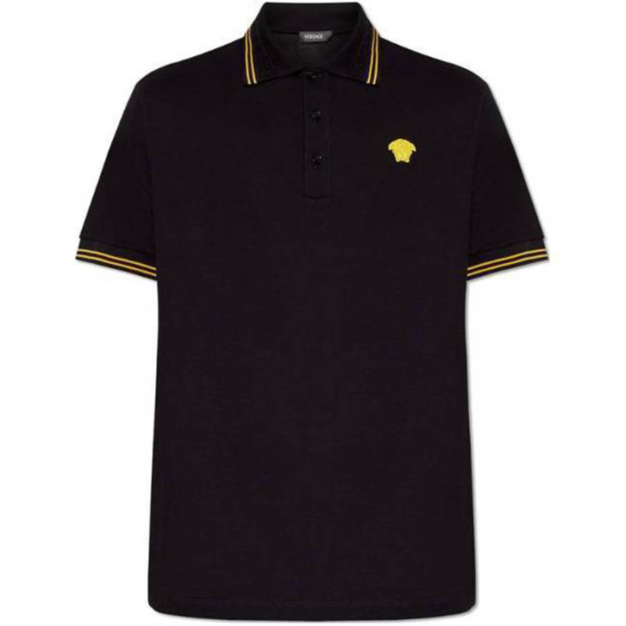 VERSACE Medusa Embroidered Short Sleeved Polo Shirt