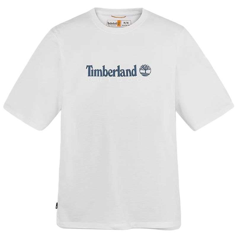 Timberland T Shirts Men's White Crew Neck Moderate Straight Fit