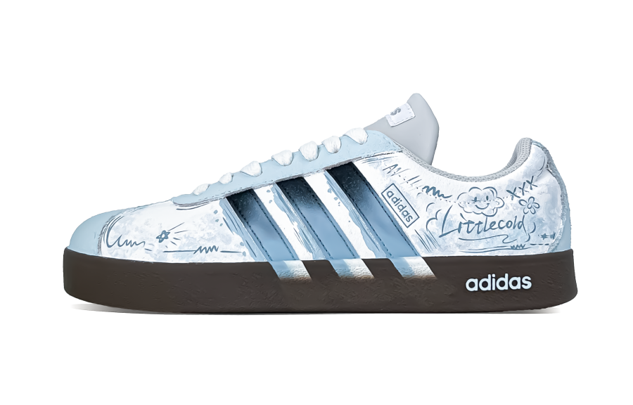 Adidas Adidas VL COURT 2.0 Heartbeat Cloud White Cushioning, Wear Resistant Low top Skateboard Shoes Unisex Sky Blue