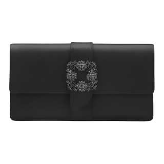 MANOLO BLAHNIK Viscose Clutch Women's Black