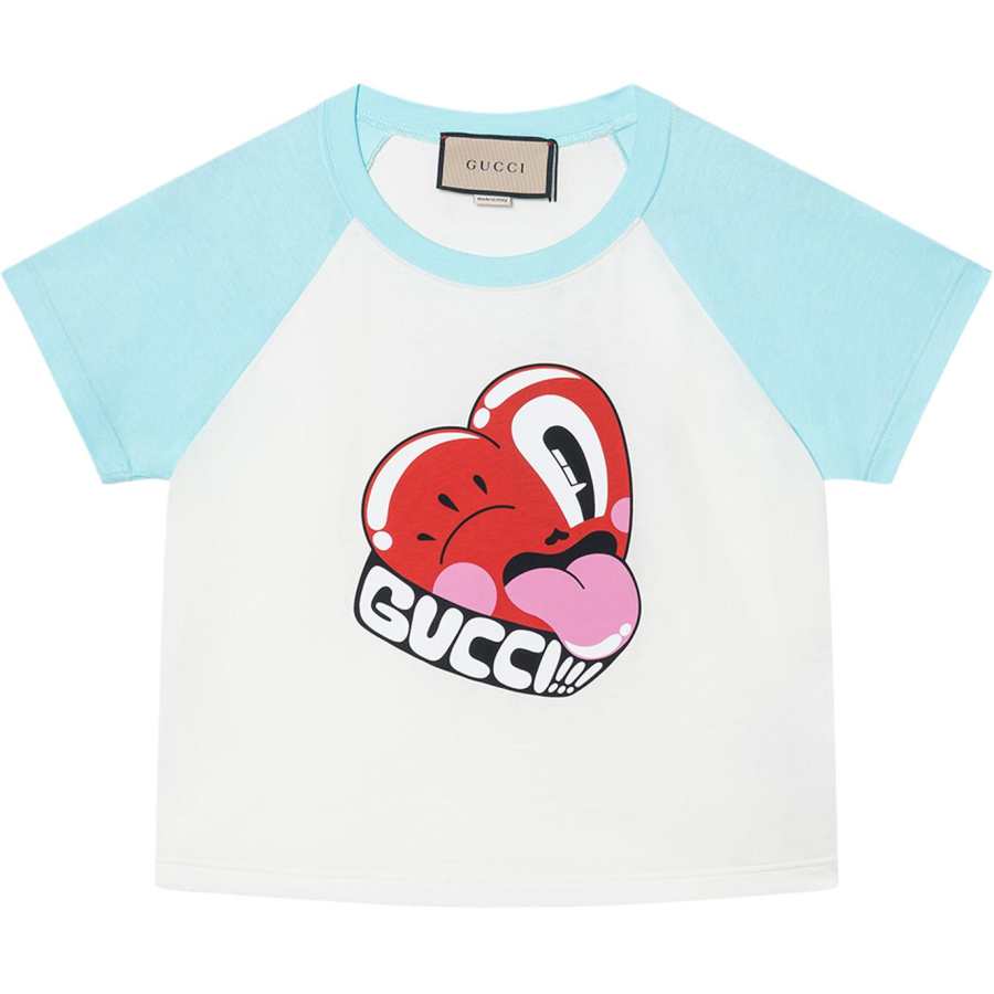 GUCCI SS24 Raglan Sleeve T Shirt Women's Ecru