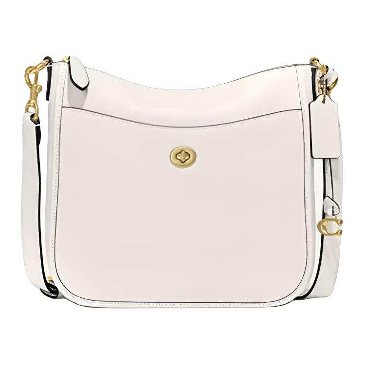 COACH Pebbled Leather Crossbody Bag, Shoulder Bag Large Women's White