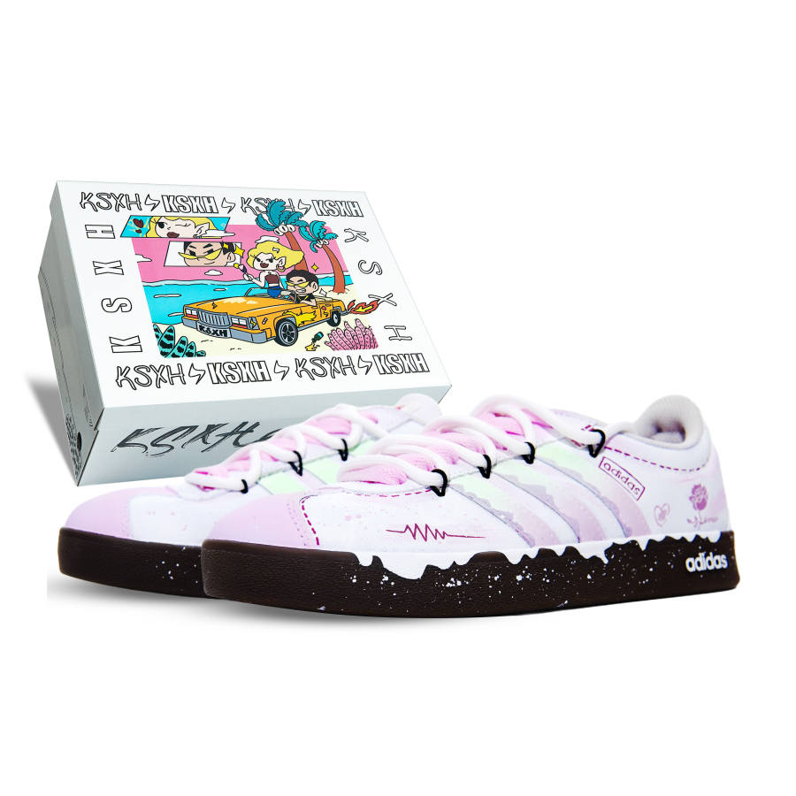 Adidas Adidas VL COURT 2.0 Abrasion Resistant Abrasion Resistant Low top Skateboard Shoes Unisex Pink
