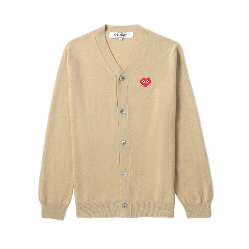 CDG Play Knitwear Men's V Neck Moderate Straight Fit