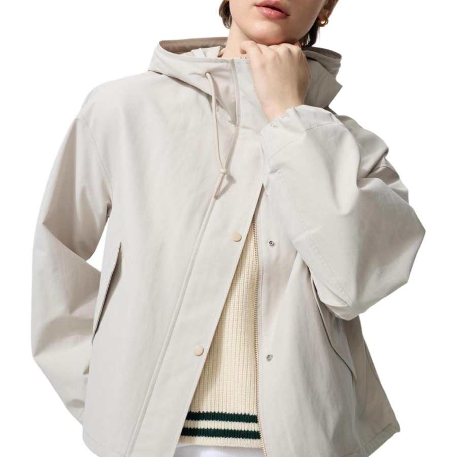 UNIQLO Jackets Women's Beige Hooded Moderate Other