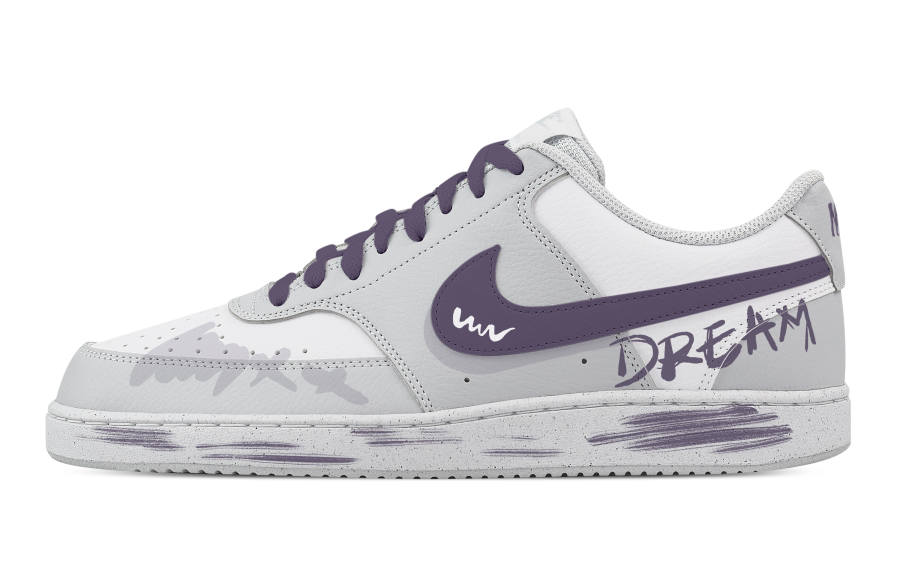 Nike Nike Court Vision Mystic Realm Cushioning Low top Skateboard Shoes Men's White Purple