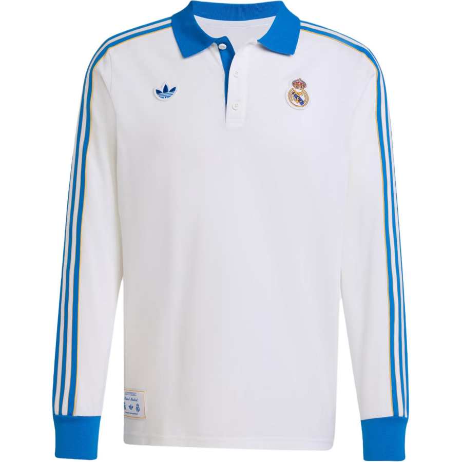 Adidas Originals Real Madrid Terrace Icons Long Sleeve Polo Shirt Polo Shirt Men's