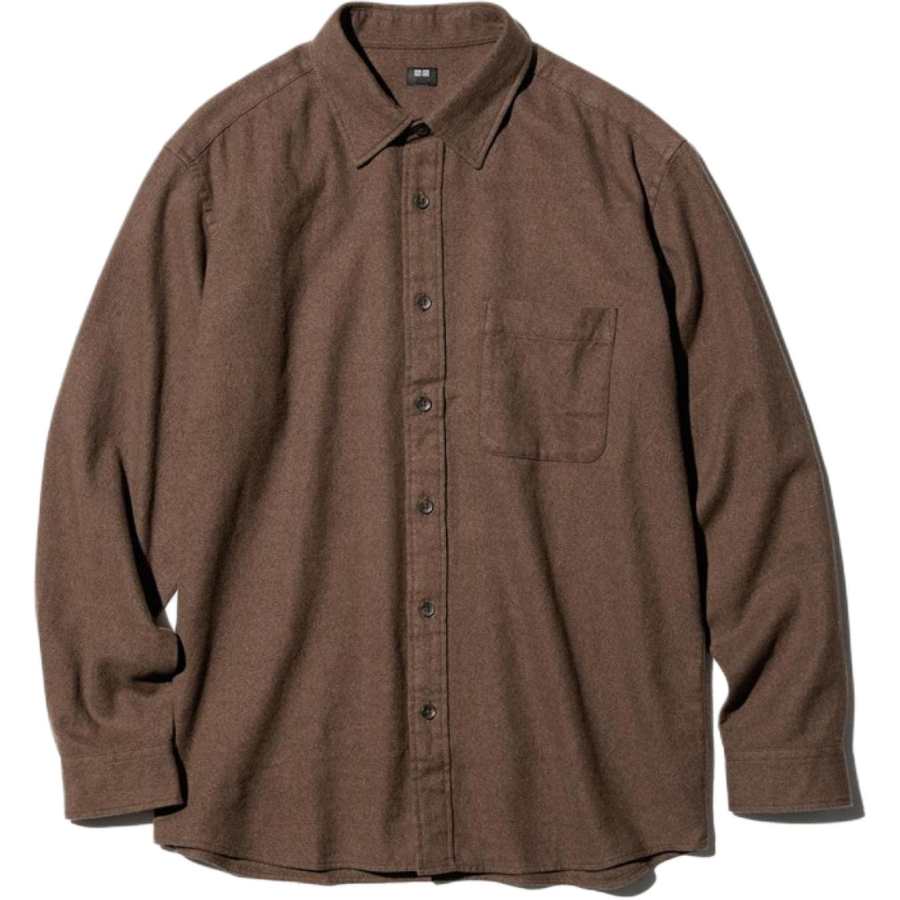 UNIQLO Shirts Unisex Chestnut Lapel Moderate