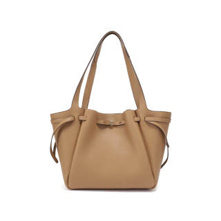 TORY BURCH Romy Cow Leather Tote Bag, Shopping Bag, Shoulder Bag, Handbag Large Women's Tiramisu