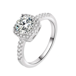 YOUSHOUDENGDAI 925 Silver Moissan Small Square Candy Ring Women's