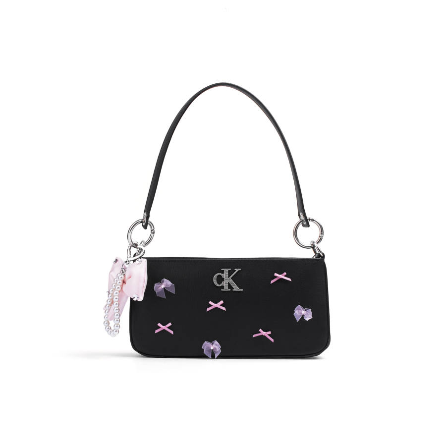 CALVIN KLEIN Synthetic Material Underarm Baguette Bag Shoulder Bag Women's Black