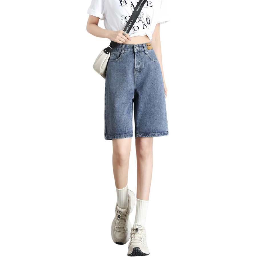 BALENO Denim Shorts Women's Vintage Blue Thin A Line