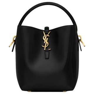 SAINT LAURENT Le 37 Shiny Cow Leather Bucket Bag, Shoulder Bag, Crossbody Bag, Handbag Small Women's Black